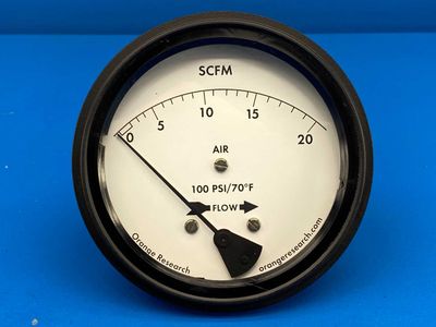 Orange Research 2221-S1032 In-line Flow Meter 1/4" Port 3000PSI 3-20 SCFM Viton Seals