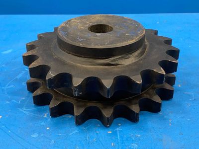 Martin Sprocket & Gear D120B18 Double Roller - Bored to Size - B Hub, 18 Teeth, 1.5 in Stock Bore, Steel Material