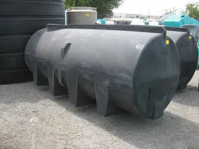 1,000 Gallon Horizontal Sump Bottom Storage Tank w/o lid  - Black