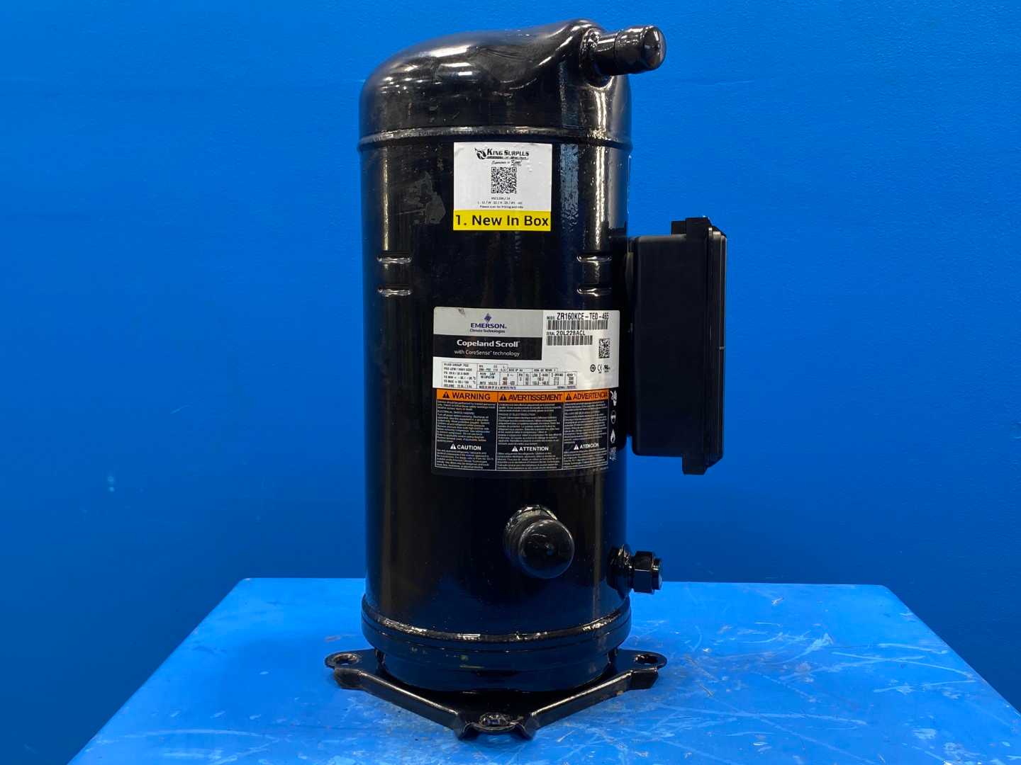 Emerson Electric ZR160KCE-TED-465 Copeland Scroll Compressor 13.3 Ton (159K BTU)380-420/460V 3 Phase 50/60Hz R410A