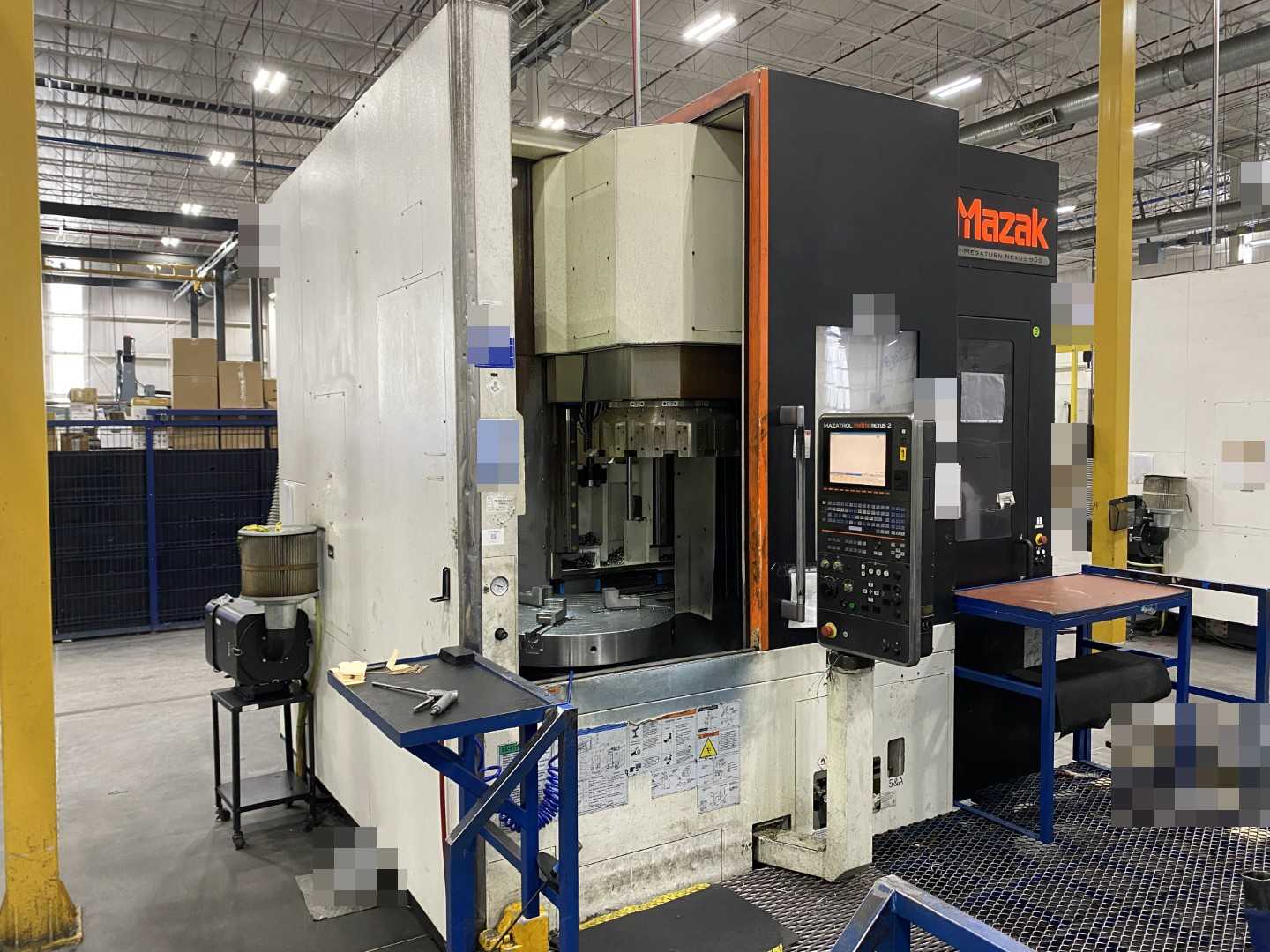 Mazak Megaturn Nexus 900 CNC Vertical Turning Center Mazatrol Matrix Nexus, 10,975 Hours, 2013, 36" Chuck, 39.37" Swing, 36.22" Turn Dia, 31.50" Turn Height, 12-Station Turret